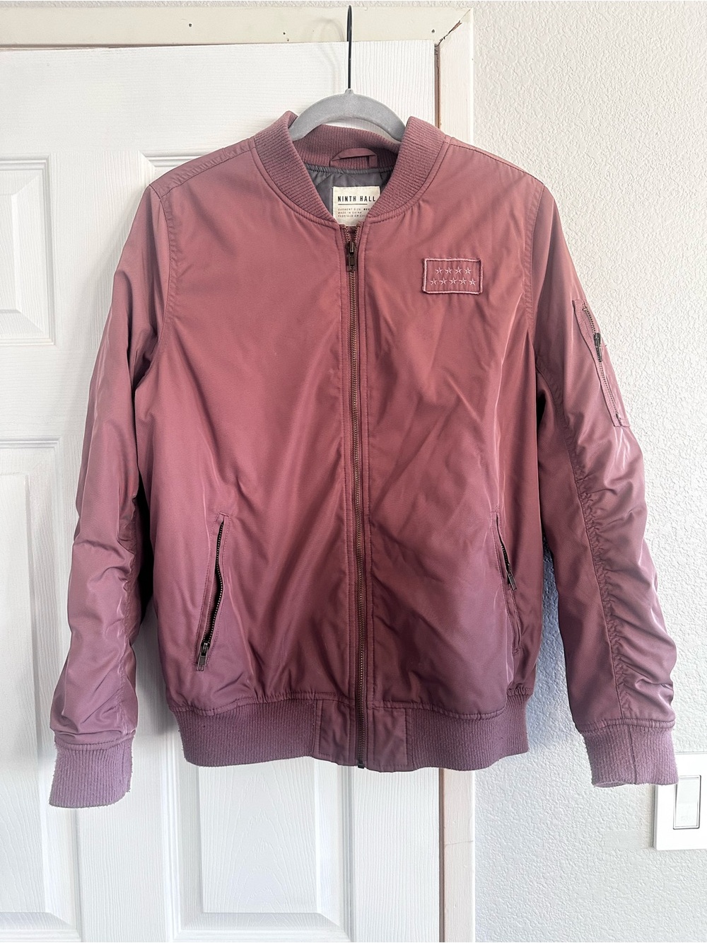 Men's Dusty Mauve Bomber Jacket by Ninth Hall